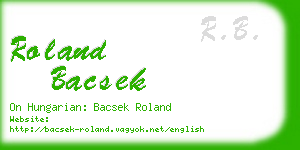 roland bacsek business card